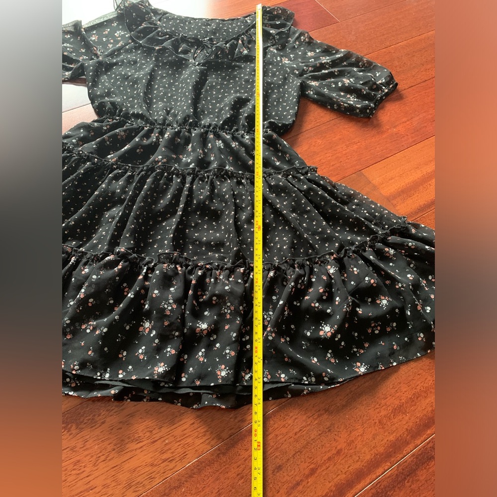 Black Floral Dress, Size M - Picture 9 of 13